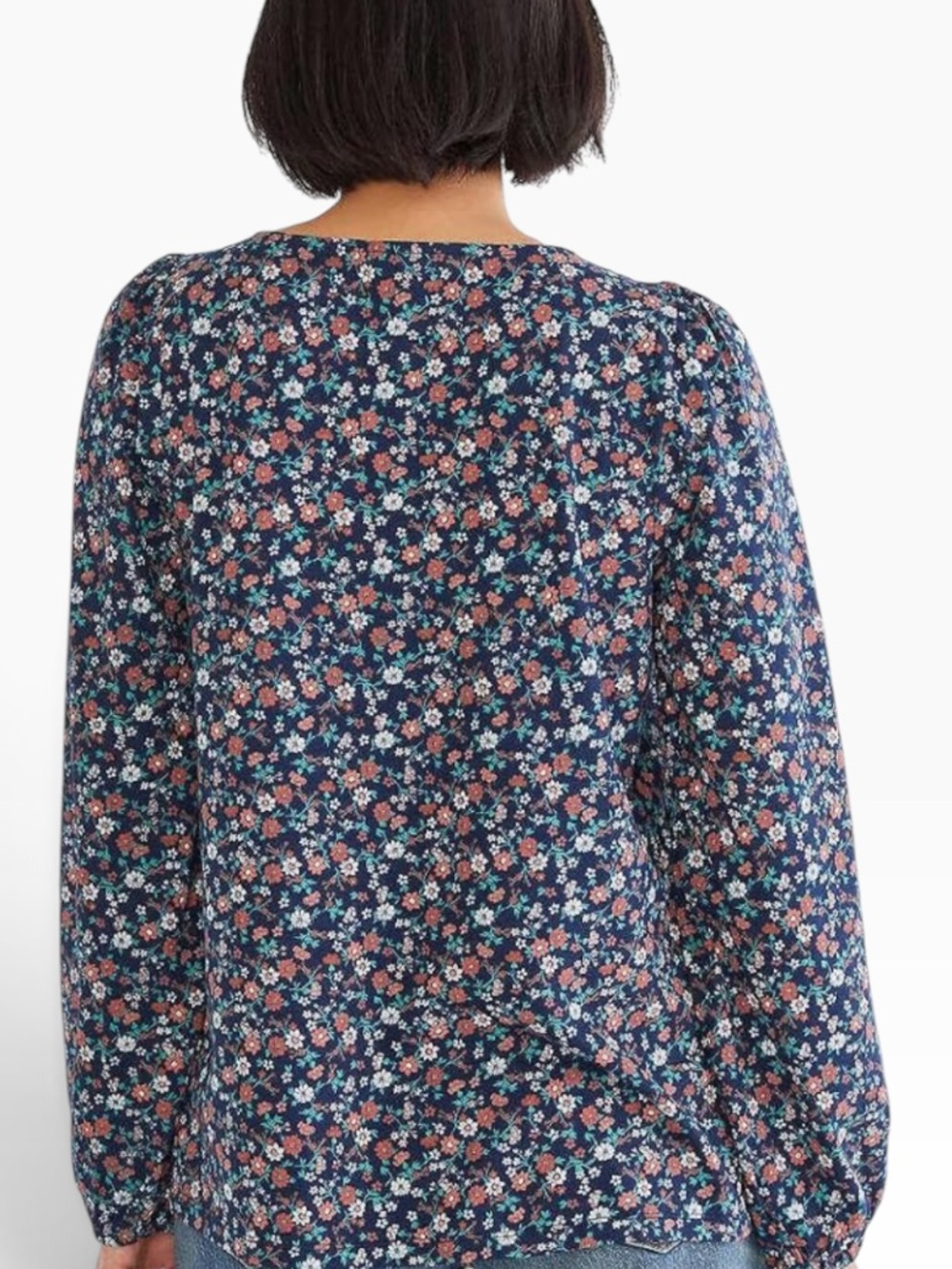 Lucky Brand Floral Blouse NWOT | Medium • Square Neck • Long Sleeve Boho Top - Picture 3 of 3